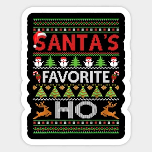 ugly sweater santas favorite ho Sticker